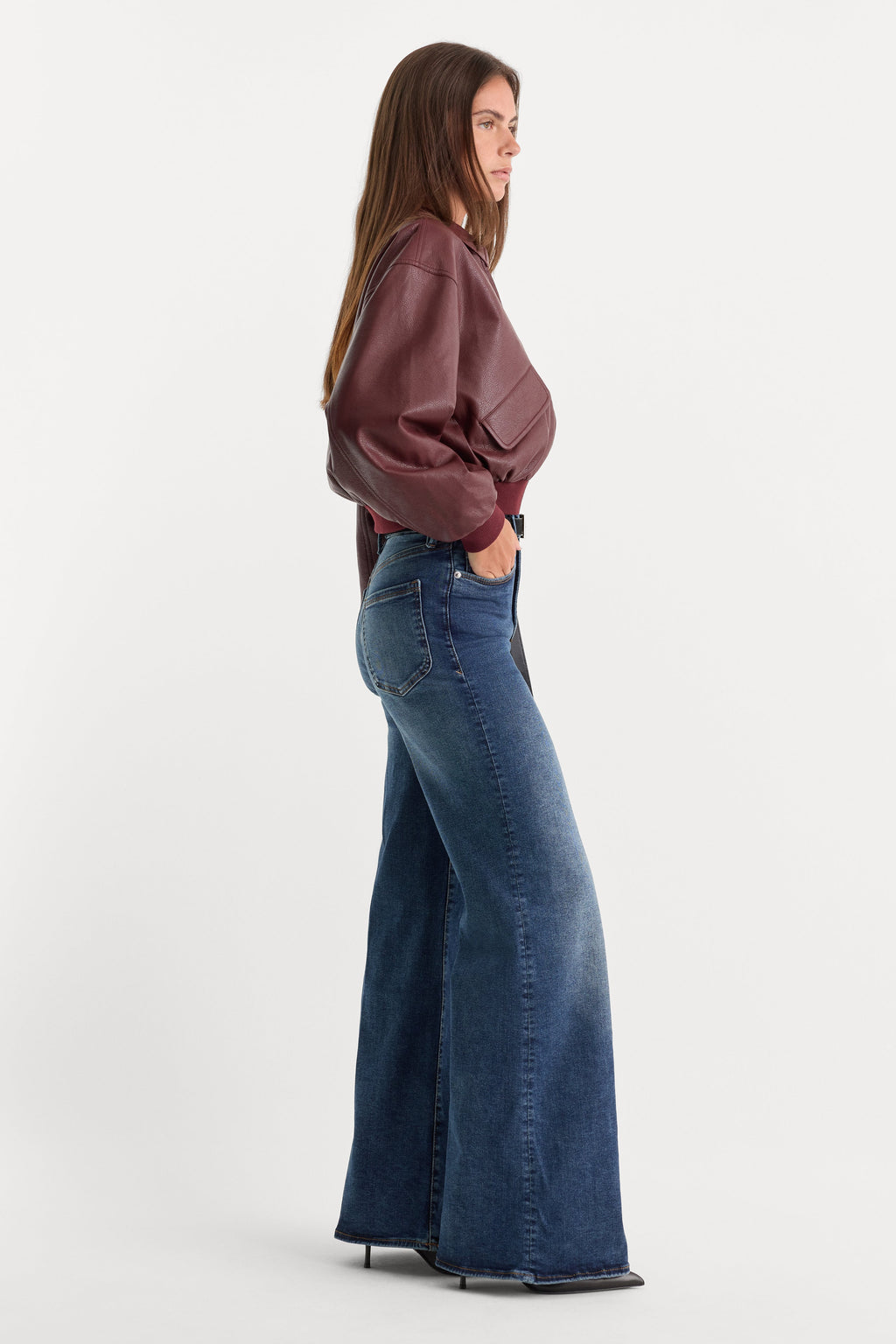 GOOD WAIST PALAZZO JEANS INDIGO446