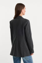 ESSENTIAL SUITING OVERSIZED DOUBLE BREASTED BLAZER DARK HEATHER GRAY