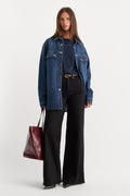 NEVER FADE GOOD WAIST PALAZZO JEANS BLACK