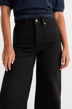 NEVER FADE GOOD WAIST PALAZZO JEANS BLACK