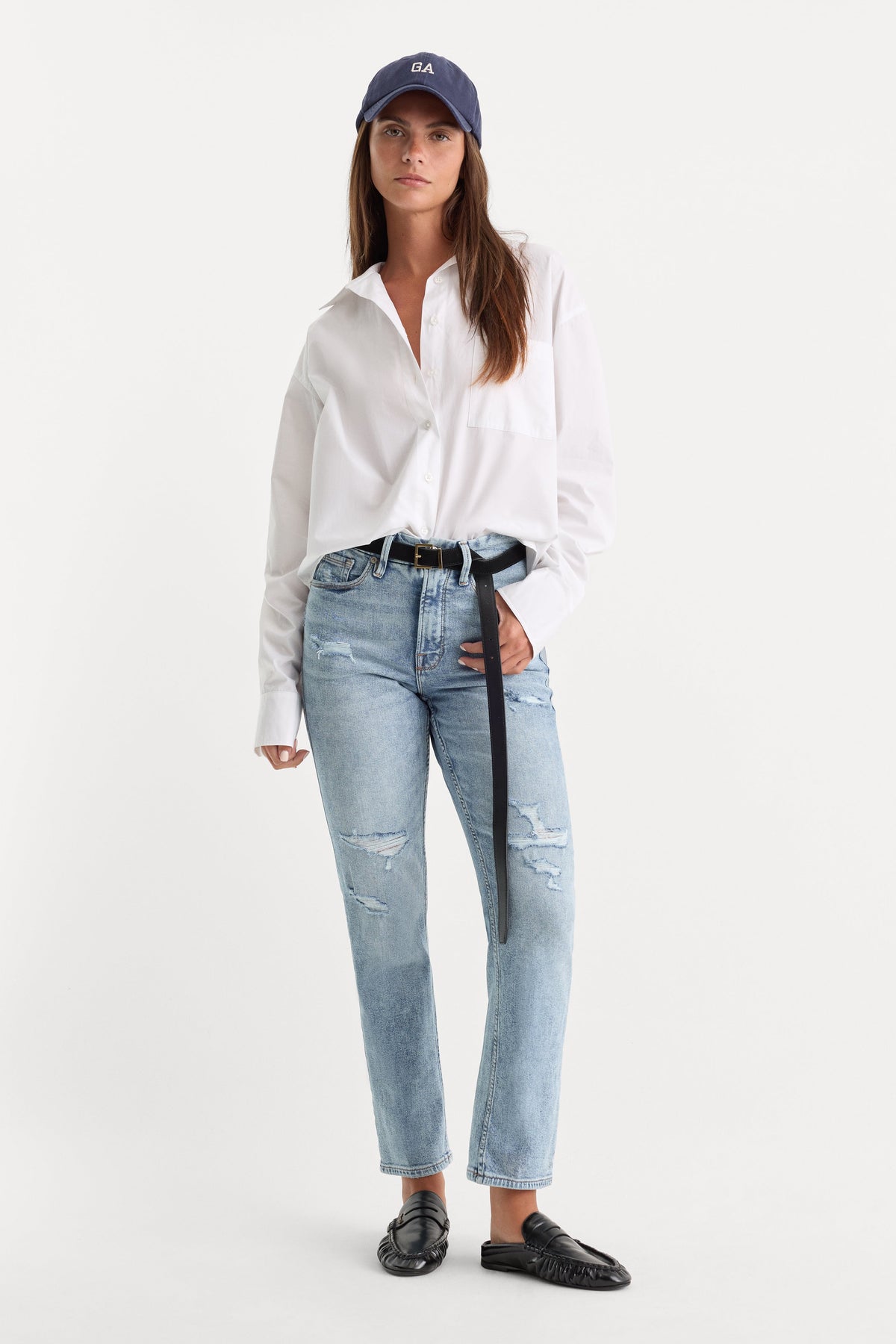 GOOD ICON STRAIGHT ANKLE JEANS INDIGO1078