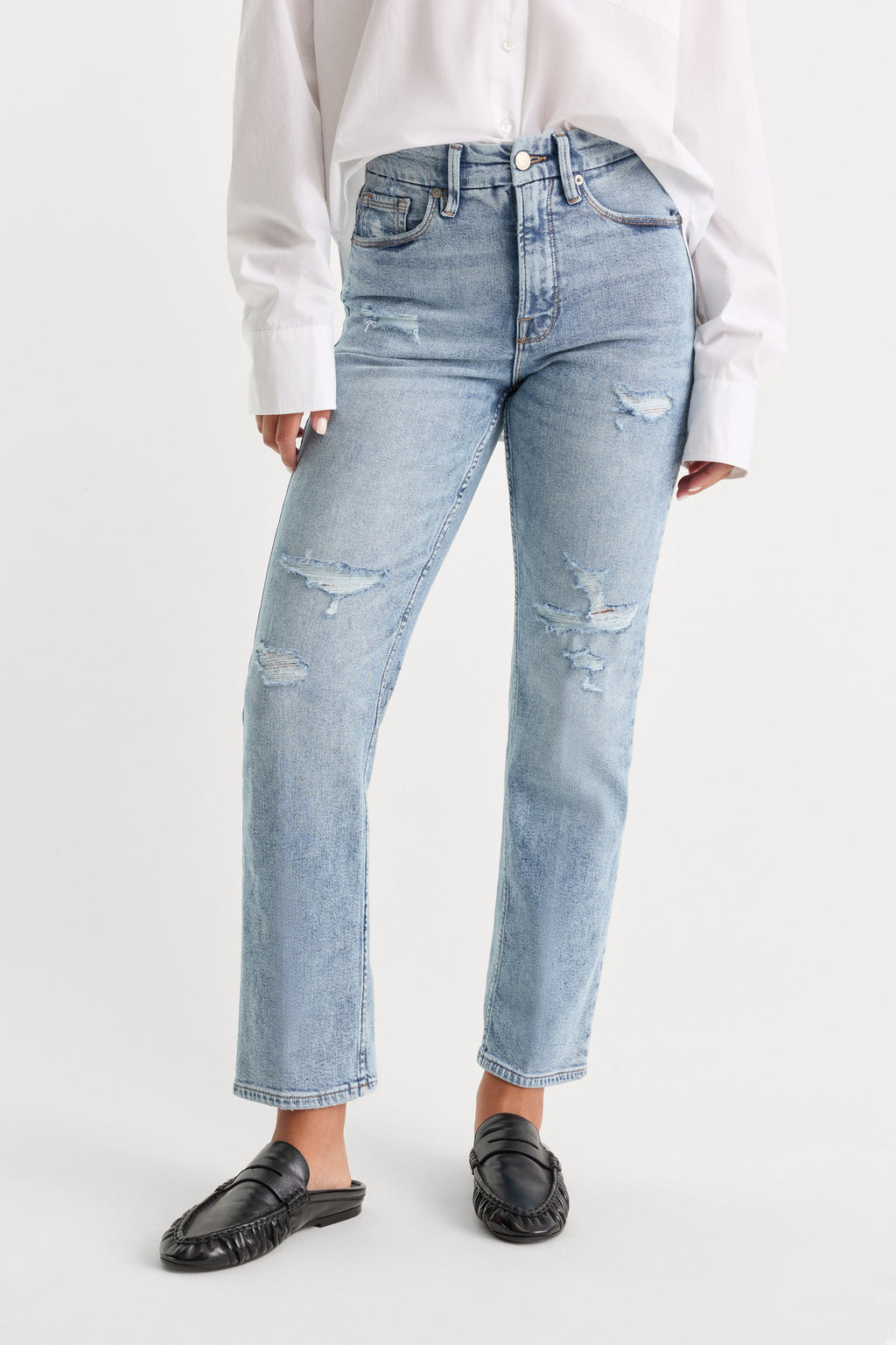 GOOD ICON STRAIGHT ANKLE JEANS INDIGO1078