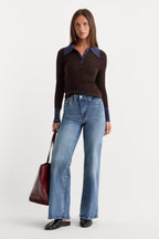ALWAYS FITS SLIM PALAZZO JEANS TAWNY