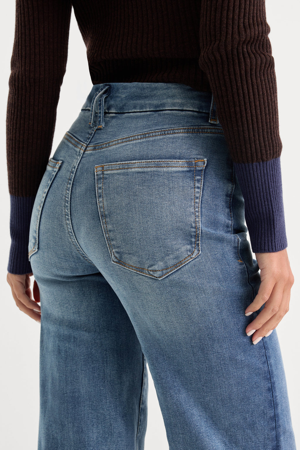 ALWAYS FITS SLIM PALAZZO JEANS TAWNY