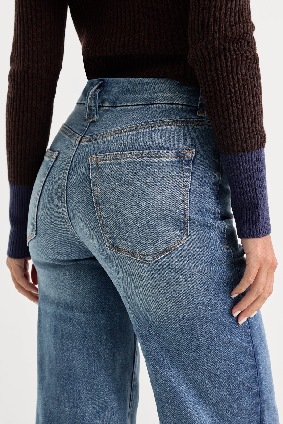 ALWAYS FITS SLIM PALAZZO JEANS TAWNY