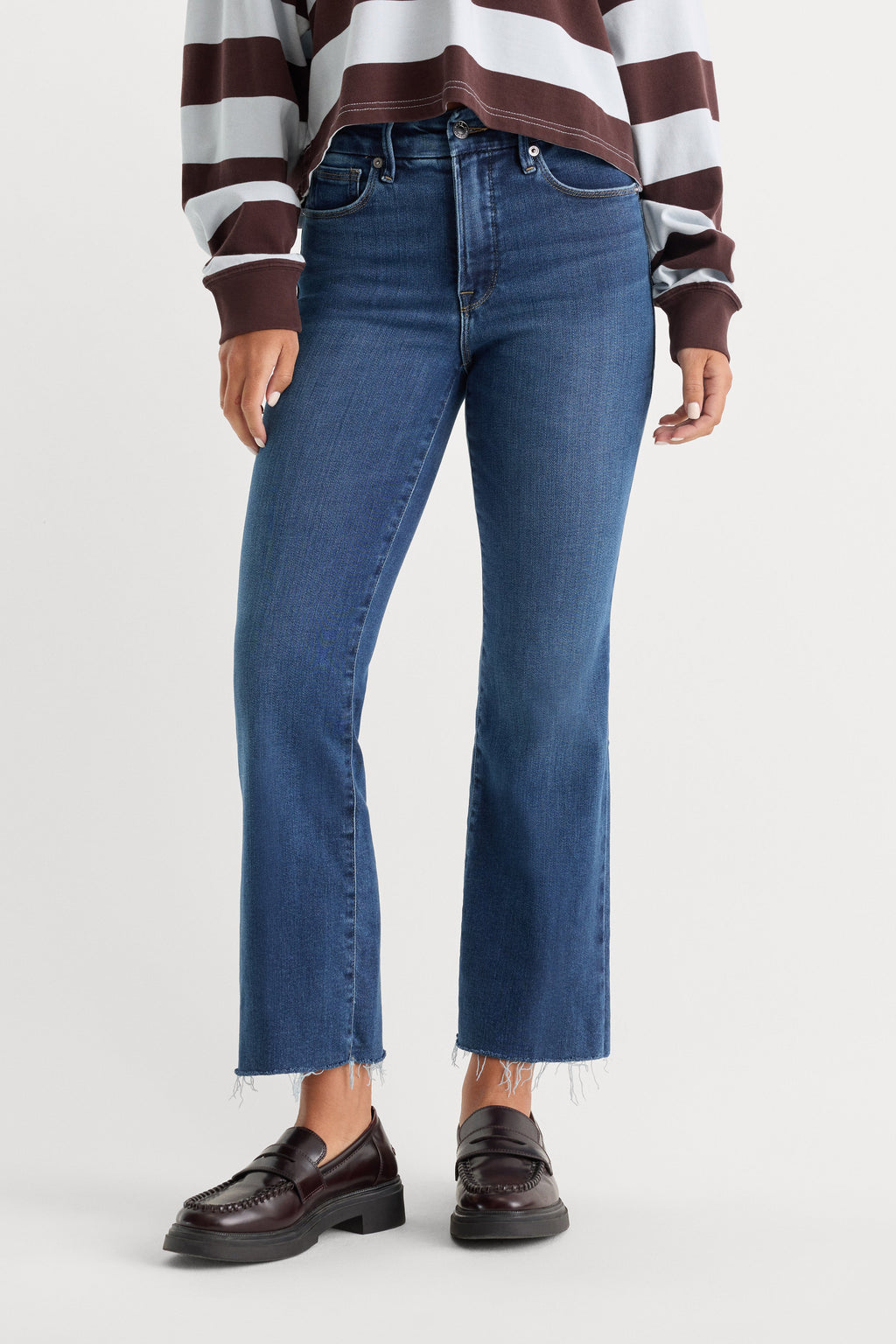 SOFT TECH GOOD LEGS CROPPED MINI BOOT JEANSINDIGO818