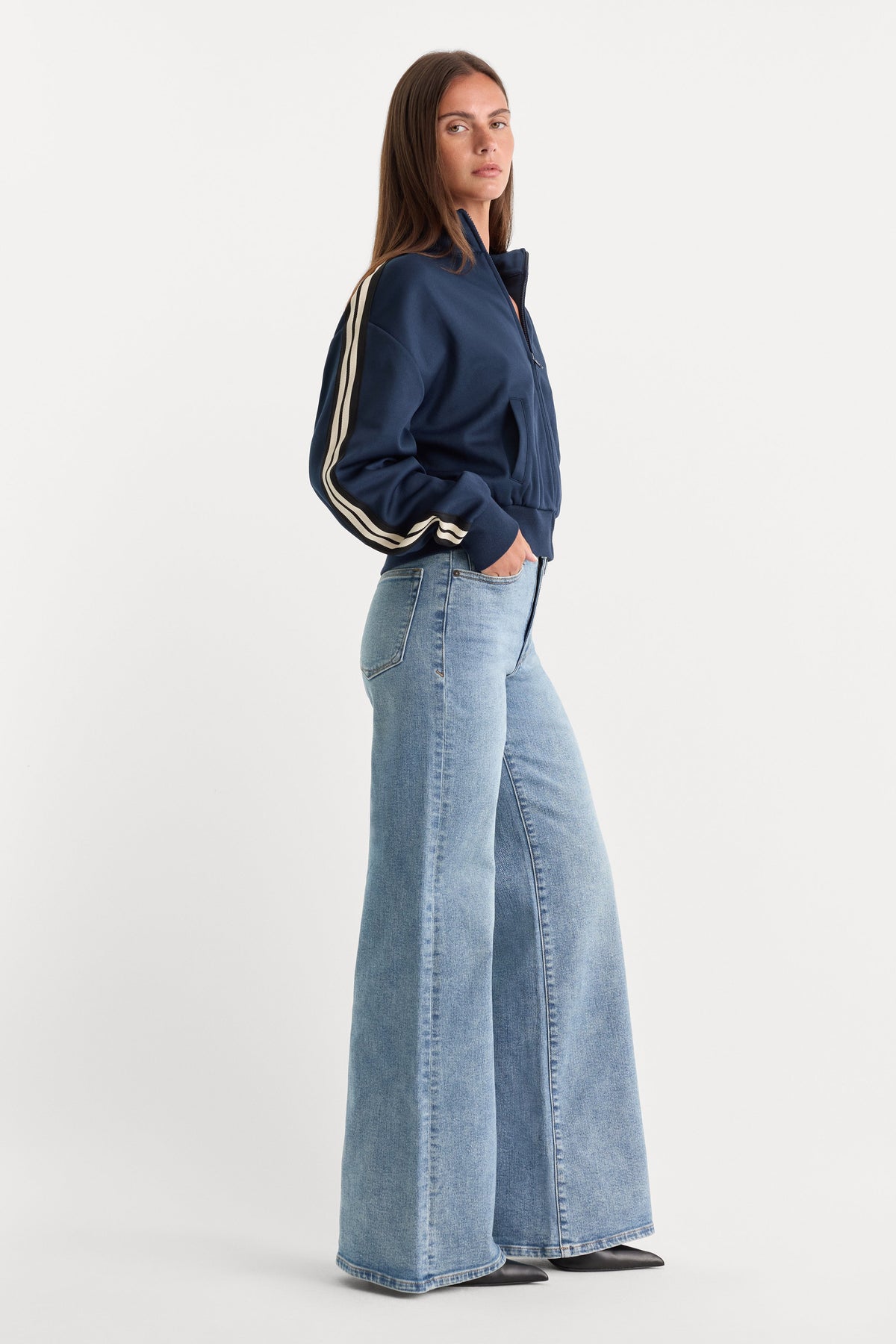 GOOD WAIST PALAZZO JEANS INDIGO1154