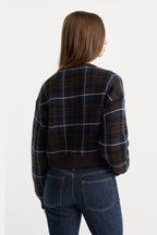 THE JACQUARD CARDIGAN CHOCOLATE PLAID