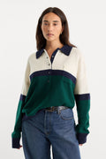THE OVERSIZED RUGBY SWEATER FOREST BLOCKED STRIPE