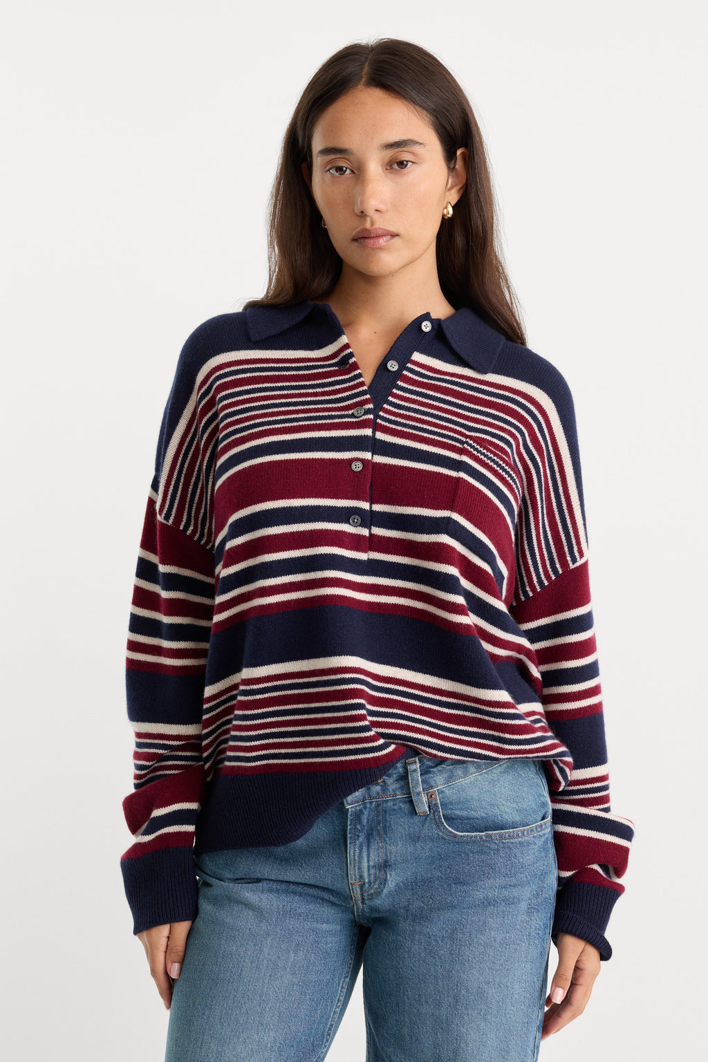 THE OVERSIZED RUGBY SWEATER MULTI STRIPE