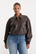 THE BETTER THAN LEATHER BOMBER JACKET ESPRESSO
