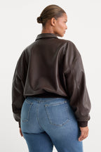 THE BETTER THAN LEATHER BOMBER JACKET ESPRESSO
