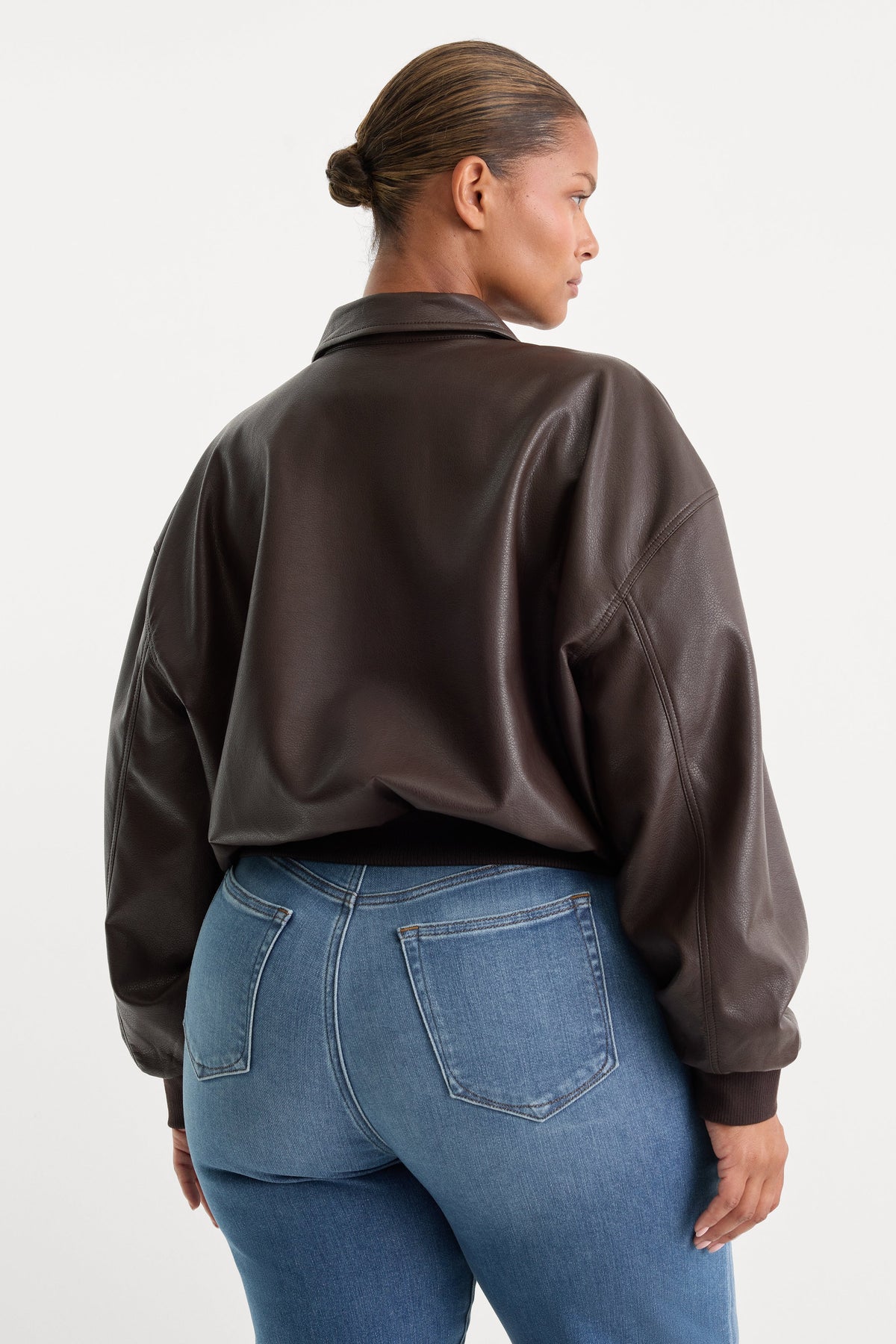 THE BETTER THAN LEATHER BOMBER JACKET ESPRESSO