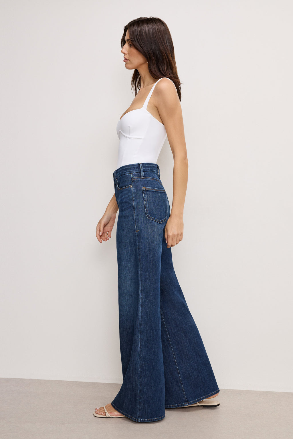 SOFT TECH GOOD WAIST PALAZZO JEANS INDIGO977