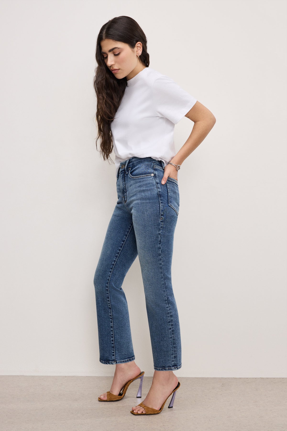 GOOD PETITE STRAIGHT COMPRESSION JEANS INDIGO254