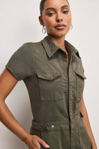 FIT FOR SUCCESS TWILL PALAZZO CROPPED JUMPSUIT FATIGUE001