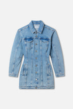 BARREL LONG SLEEVE MINI DRESS INDIGO911