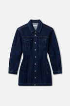 BARREL LONG SLEEVE MINI DRESS INDIGO982