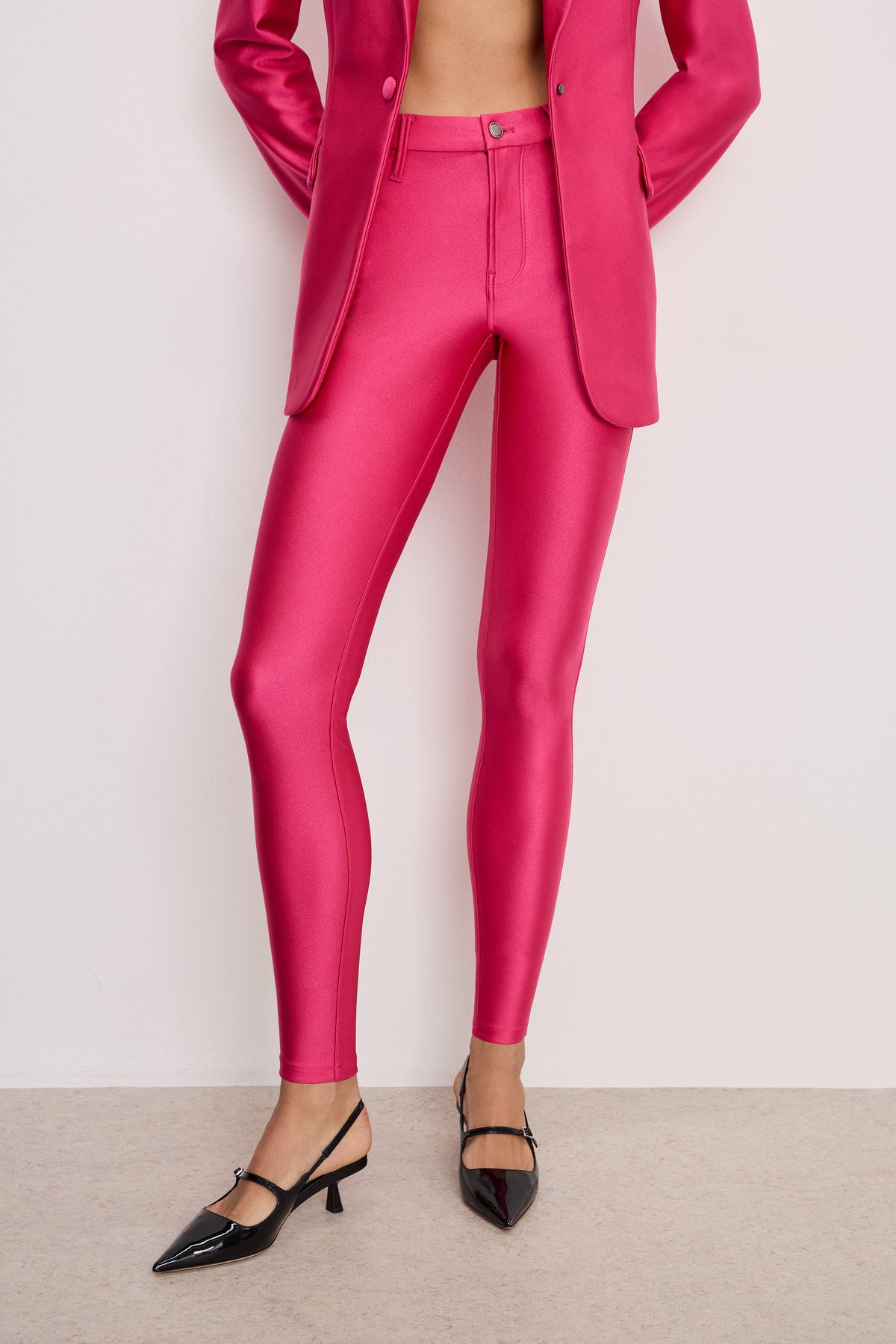 COMPRESSION SHINE GOOD WAIST LEGGINGS BALLERINA PINK004