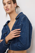 DENIM OFF SHOULDER TOP INDIGO724