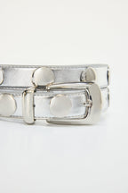 CLASSIC STUDDED SILVER BELT CHROME004