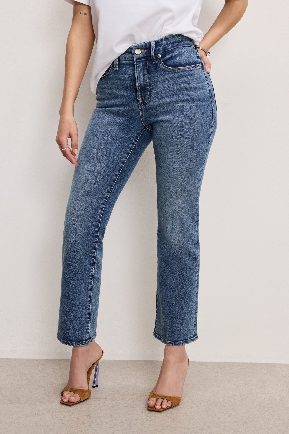 GOOD PETITE STRAIGHT COMPRESSION JEANS INDIGO254