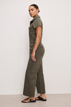 FIT FOR SUCCESS TWILL PALAZZO CROPPED JUMPSUIT FATIGUE001