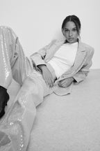 GOOD 90s SEQUIN TROUSERS HEATHER GREY001