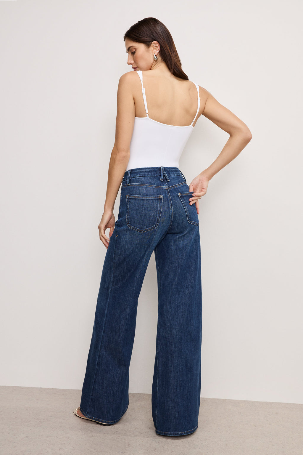 SOFT TECH GOOD WAIST PALAZZO JEANS INDIGO977