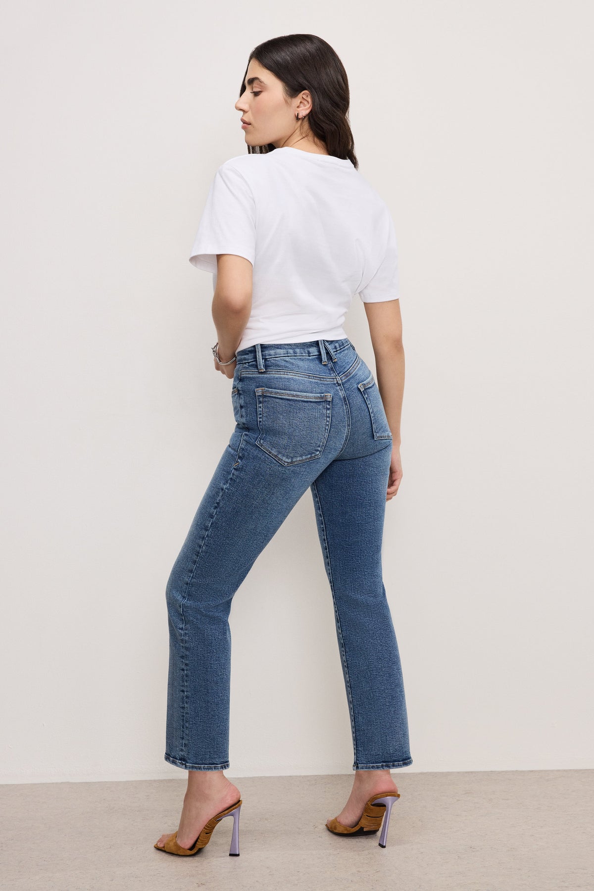 GOOD PETITE STRAIGHT COMPRESSION JEANS INDIGO254