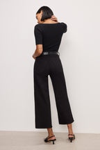 NEVER FADE GOOD WAIST CROPPED PALAZZO JEANS BLACK001
