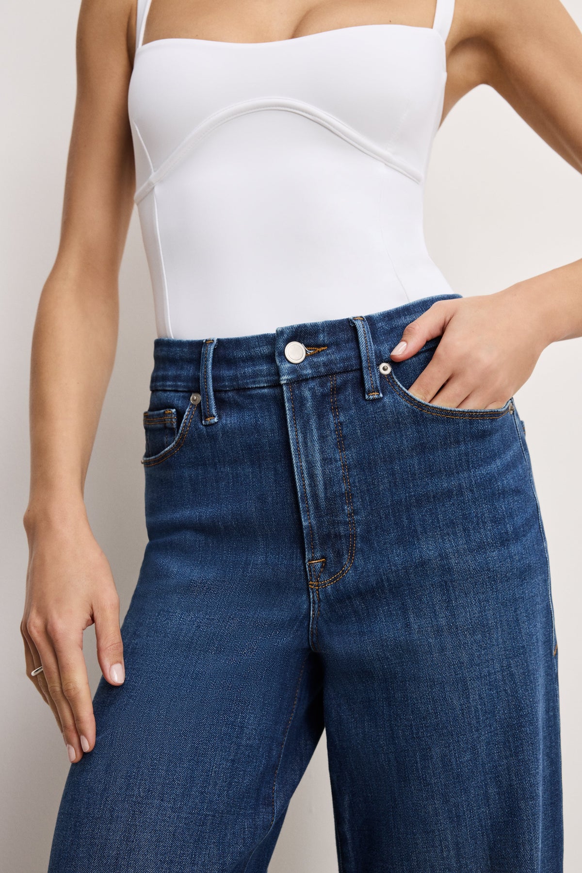 SOFT TECH GOOD WAIST PALAZZO JEANS INDIGO977