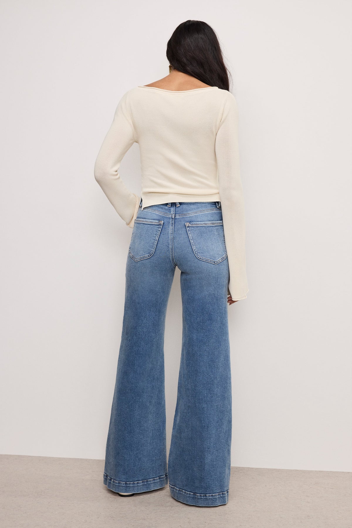 GOOD WAIST PALAZZO COMPRESSION JEANS INDIGO837