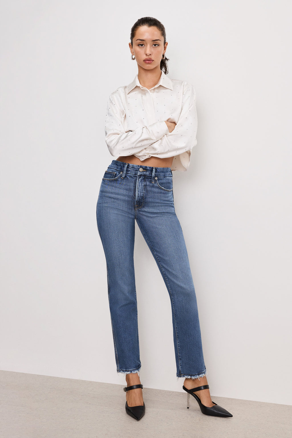 SOFT TECH GOOD CURVE STRAIGHT JEANS INDIGO737
