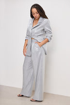 GOOD 90s SEQUIN TROUSERS HEATHER GREY001