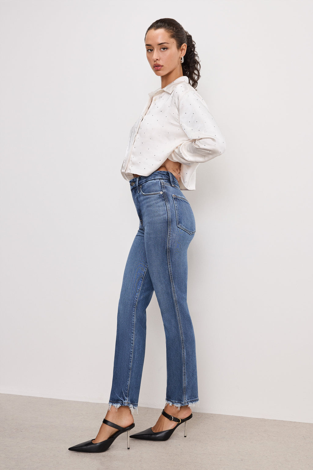 SOFT TECH GOOD CURVE STRAIGHT JEANS INDIGO737