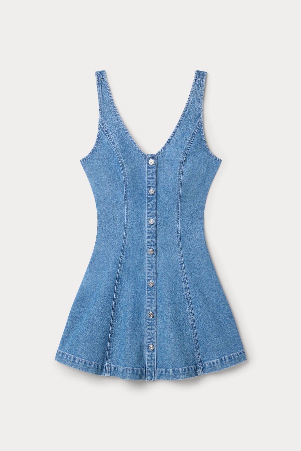 THE FLOUNCY DENIM DRESS INDIGO