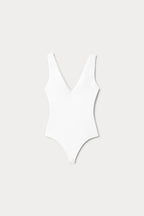 SCULPTING DEEP V BODYSUIT WHITE001