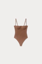 MESH BUSTIER BODYSUIT SADDLEWOOD