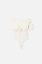 JERSEY TWIST FRONT BODYSUIT ECRU003
