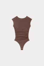 SUPER STRETCH OPEN BACK BODY SUIT BITTER COCOA