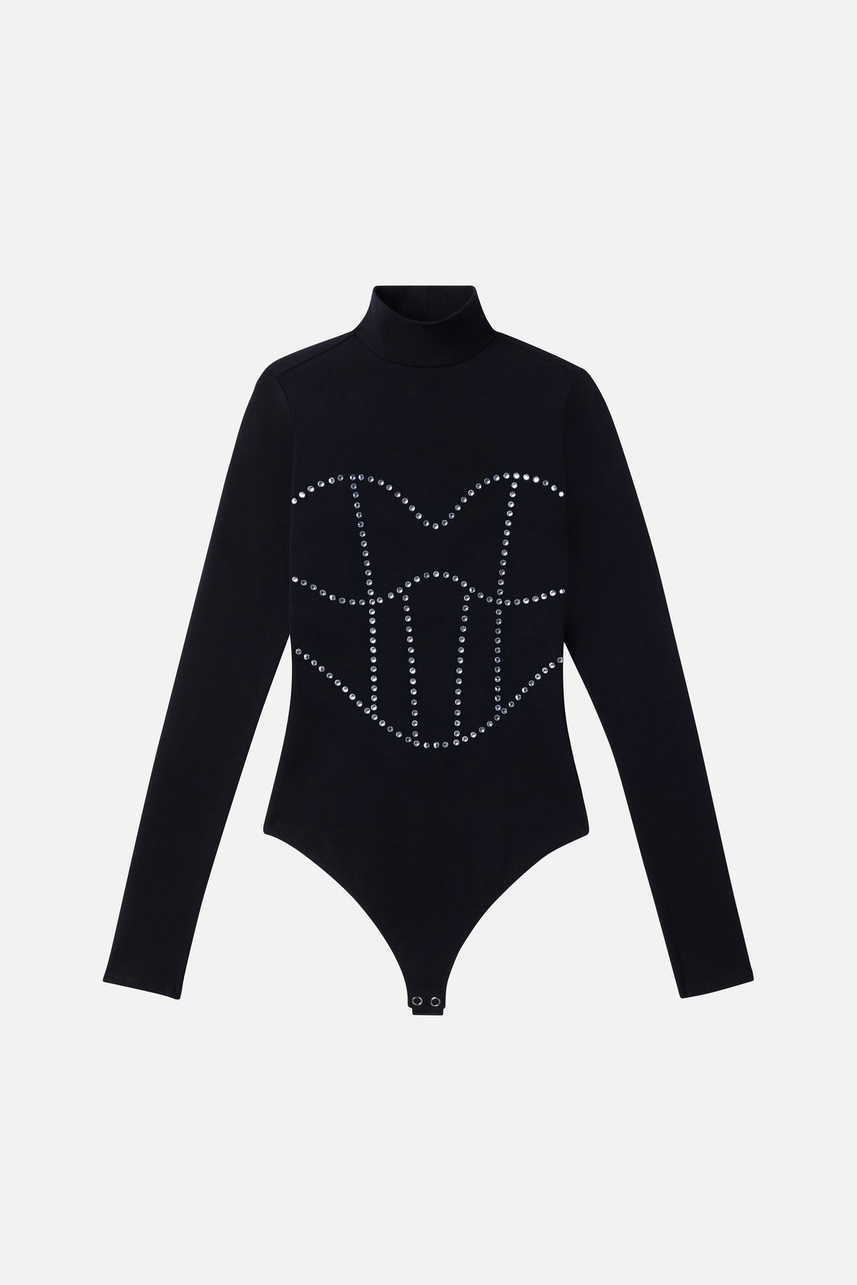 DOLLY CRYSTAL CORSET BODYSUIT BLACK001