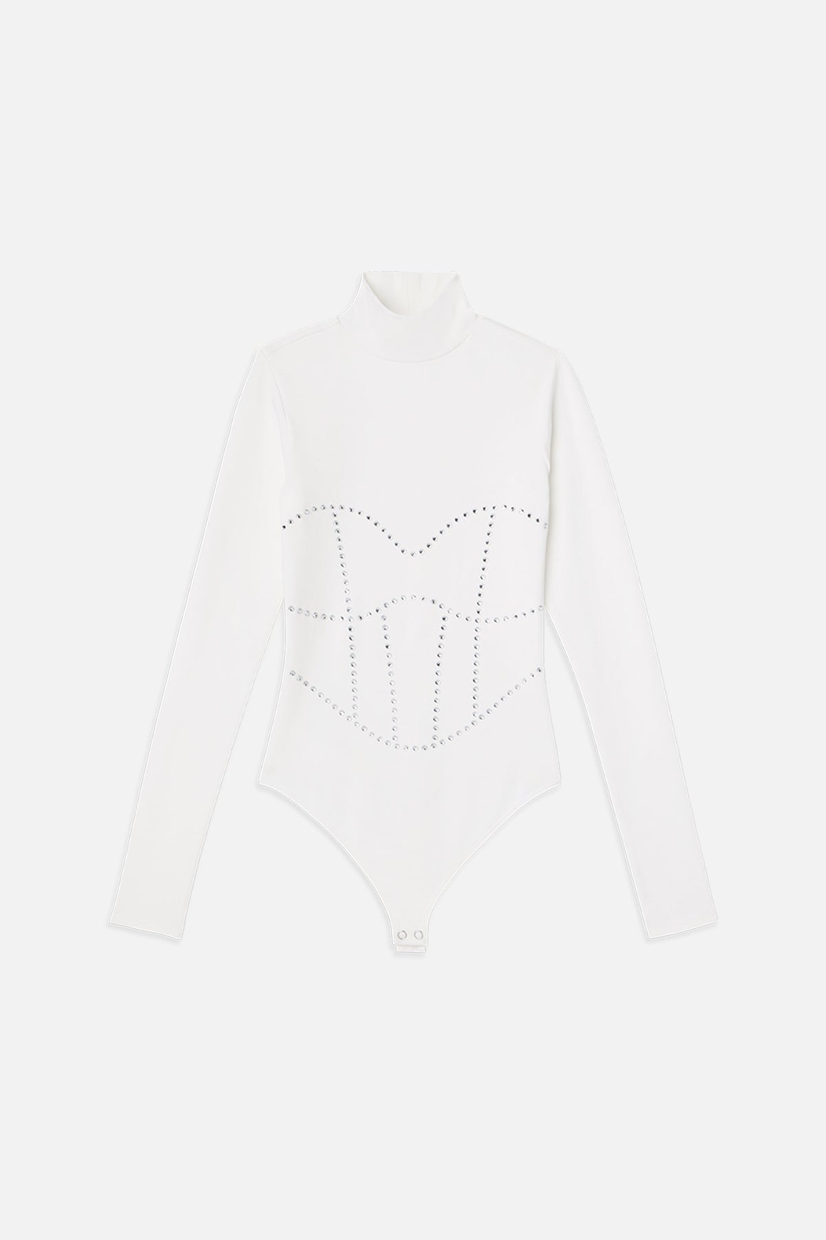 DOLLY CRYSTAL CORSET BODYSUIT WHITE001