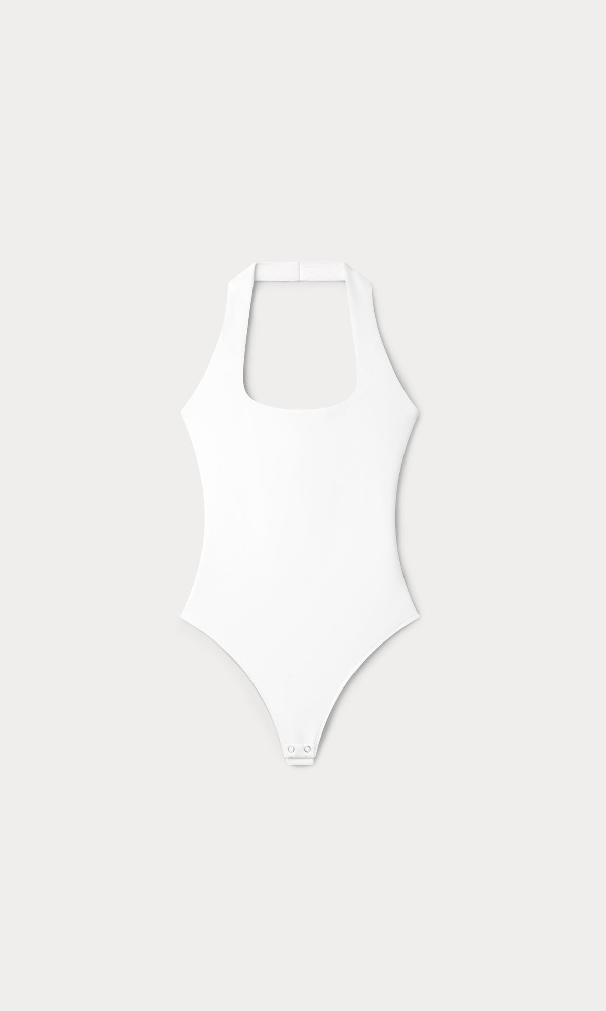 SCULPTING HALTER SQUARE NECK BODYSUIT WHITE001