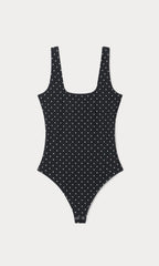 THE WEIGHTLESS SCULPTING MODERN TANK BODYSUIT MINI DOT BLACK