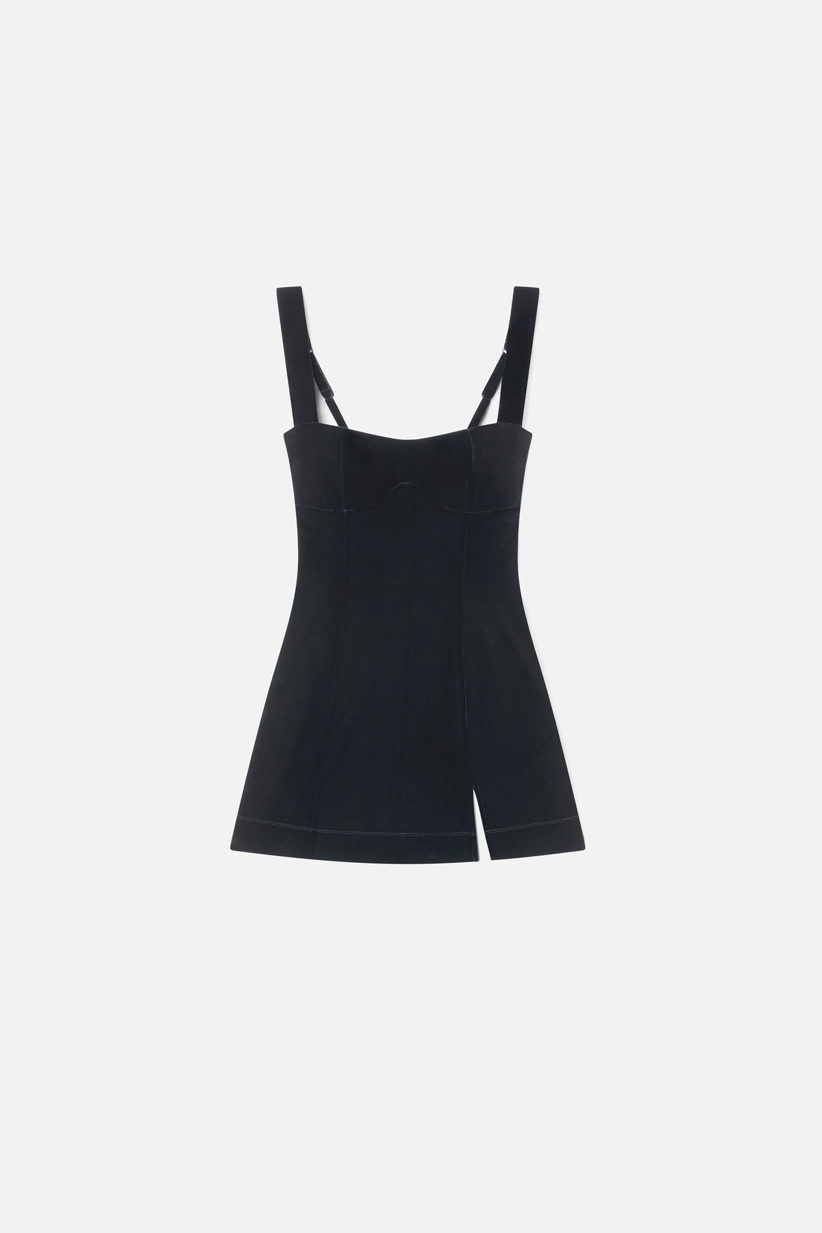 VELVET MINI DRESS BLACK001