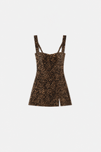 VELVET MINI DRESS MINI LUCKY LEOPARD