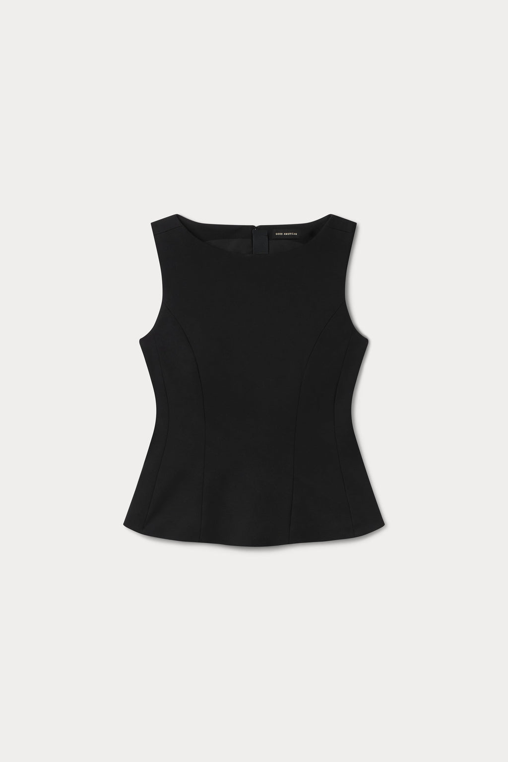 SOFT STRETCH PONTE STRAIGHT NECK TOP BLACK001