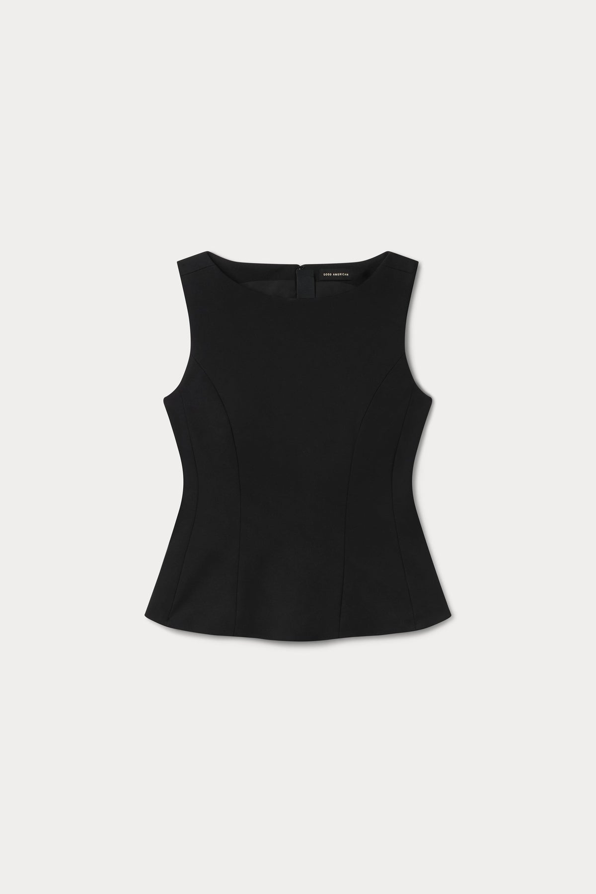 SOFT STRETCH PONTE STRAIGHT NECK TOP BLACK001