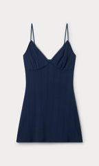 THE POINTELLE MINI DRESS HORIZON INK
